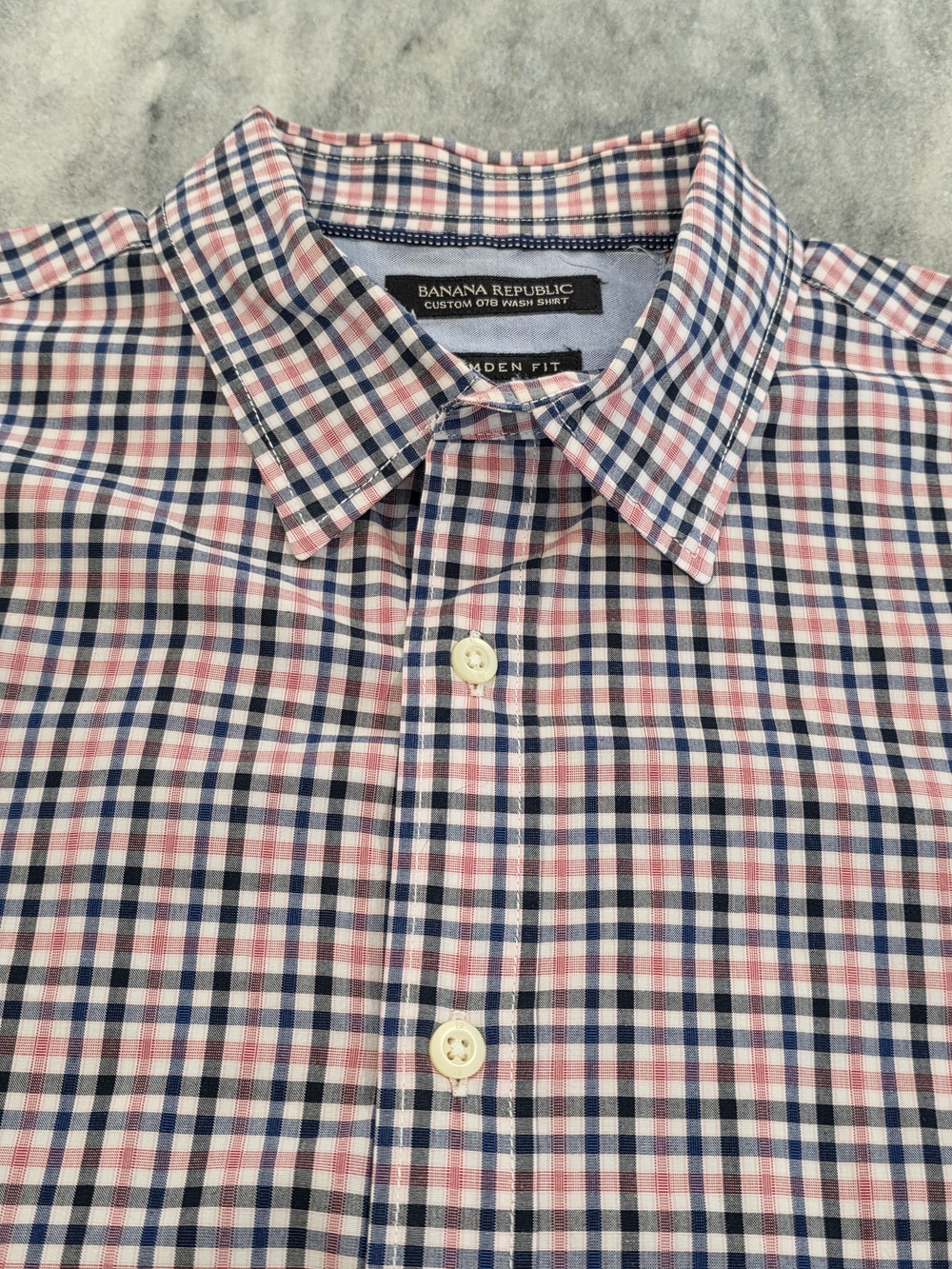 (M) Men's Banana Republic Cotton Casual Dress Shirt Camden Fit Plaid Multi-color